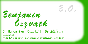 benjamin oszvath business card